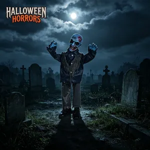 Accessorio di Halloween zombie elettrico in piedi con suono e decorazione spaventosa da 1m