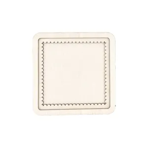 Wooden embroidery frame blank square scalloped detail DIY craft accessory wooden base coaster