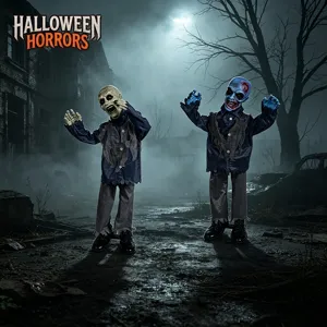 Accessorio zombie in piedi elettrico di Halloween, decorazione festa orrore animatronica 1m.