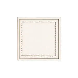 Square wooden embroidery frame DIY accessory blank base natural wood material 1pc detail view