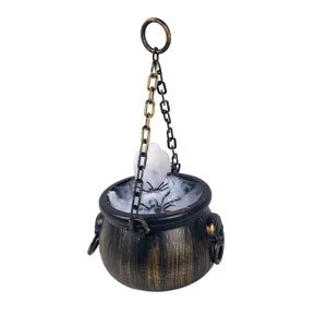 Chaudron Suspendu d'Halloween Accessoire Pot de Sorcière Toile d'Araignée Fête Déco