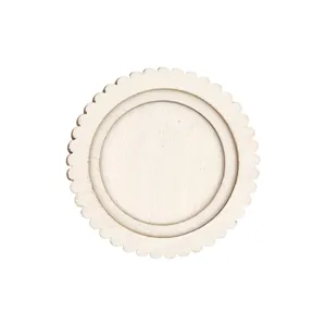 Wooden round scalloped embroidery frame base DIY craft accessory for handmade patches.