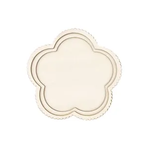 Wooden flower shape DIY embroidery frame, blank wooden base for handmade craft accessories.