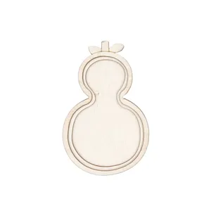 Wooden embroidery frame DIY blank base with cute leaf top design for handmade crafts and fridge magnets.