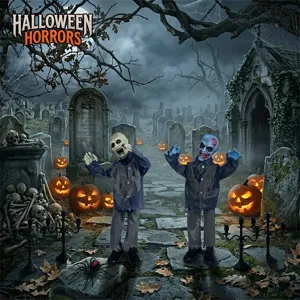 Halloween zombie in piedi elettrico 1m supporto animato con sensore di suono decoro