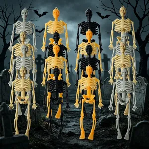 Halloween mini kunststof skelett hangende decoratie kleurrijke feestgelegenheid rekwisieten