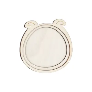Wooden bear shape embroidery frame DIY wooden blank craft accessory mini hoop display.