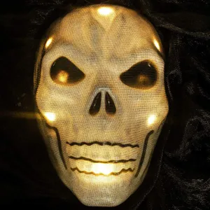 Halloween máscara de calavera luminosa LED decoración de cara espeluznante fiesta casa encantada prop