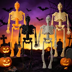 Halloween Mini Skelet Decoratie Plastic Simulatie Skelet Hangend Ornament Voor Griezelig Feest Spookhuis Desktop Decor