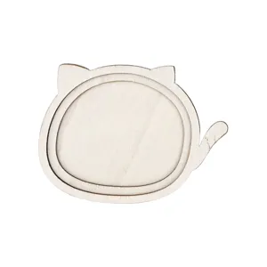 Wooden cat shaped embroidery frame DIY handmade craft accessory wood base blank for decor.