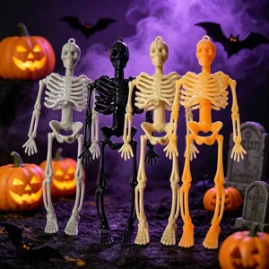 Halloween mini kunststof skelet hangende decoratie, kleurrijke feest props voorgekke griezelfeest