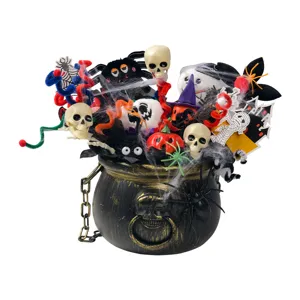 Halloween skeleton cauldron bouquet spooky party decoration creative novelty skull gift ornament