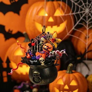 Halloween Skeleton Ghost Bouquet Magic Bucket Party Decoration Distressed Pumpkin Skull Ornament Festival Venue Arrangement Props