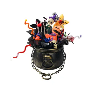 Halloween Skull Skeleton Cauldron Bouquet Party Decoration Spooky Prop Figurine Ornaments