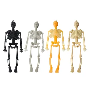 Halloween mini plastic skelet hangende decoratie kleurrijke feest rekwisiet 15cm