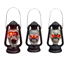 Halloween Lanterna teschio LED Retrò Gotico Orrore puntello festa bar decorazione
