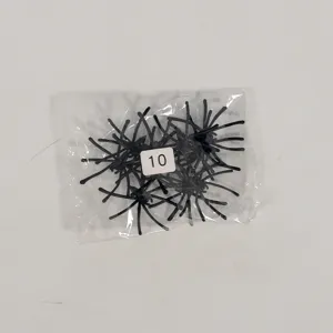 Halloween schwarze Kunststoff Spinnen Spielzeug Bulk Pack Party Deko Requisite Detail