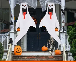 Halloween weisser Geist Windsack hangende Deko wasserdicht Outdoor gruselige Party Ornament