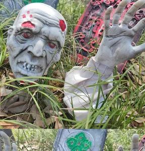 Halloween skelet schedel en armen set horror gazon decoratie voor spookhuis tuindecor