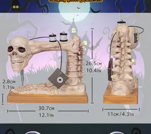 Decorazione di macchina da cucire scheletro di Halloween con dimensioni chiare.