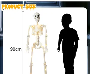 90cm Halloween leuchtendes Skelett Requisite mit warmem Licht, stehende Hängedekoration.