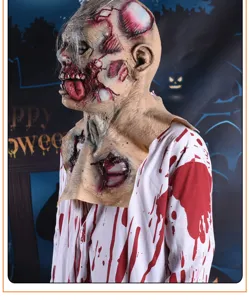 Halloween scary zombie latex mask with bloody shirt costume for party cosplay props decor