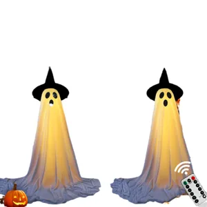 Halloween Glowing Ghost Decoration LED Light Outdoor Yard Party Prop with Remote Control