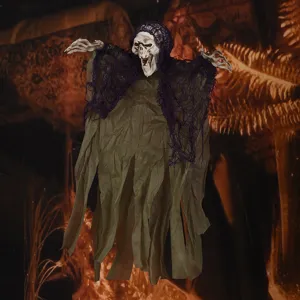 Decorazione fantasma appendiabiti di Halloween scheletro spettrale con garza per festa