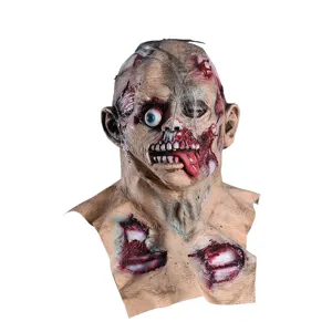 Halloween scary zombie latex mask creepy costume prop for party cosplay escape room