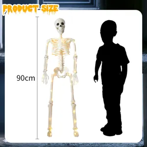 90cm Halloween leuchtendes Skelett Requisite mit warmen Lichtern, ideal für Indoor- und Outdoor-Party.