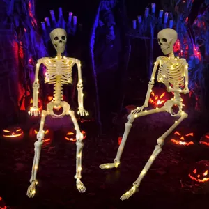 Halloween leuchtendes Skelett 90cm warmes Licht stehende hängende Requisiten für Party Deko