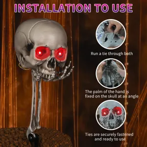 Halloween gruselig leuchtender Totenkopf Bodenstecker Requisite elektrische Dekoration