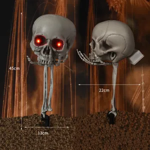 Halloween Totenkopf Erdnagel LED leuchtende Requisite für Gruselparty Garten Dekoration