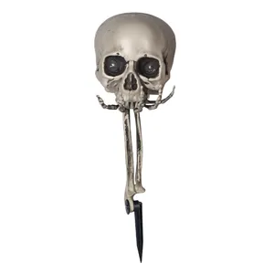 Halloween elektrische Totenkopf Bodenstecker Requisite mit Lichtern und Soundeffekten.