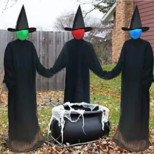 Halloween Leuchtende Hexen Händchenhaltend Dekoration Licht Up Gruselige Hexe Requisite Für Outdoor Garten Hof Party Szenenlayout Deko
