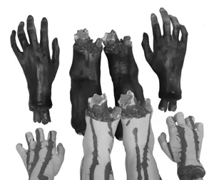 Realistic Halloween severed hands props spooky party decor for haunted house bar decoration