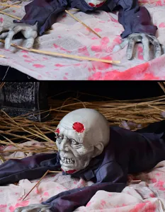 Halloween crawling zombie prop with sound and light electric animated scary haunted house decoration