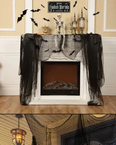 Halloween black creepy cloth spooky gauze netting for haunted house party scary decor props