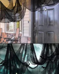 Halloween black creepy cloth spooky gauze for haunted house party dark horror decor props