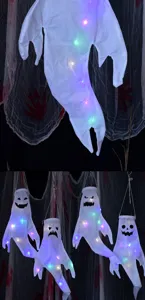 Halloween fantasma luminoso manica a vento decorazione sospesa luce LED accessorio festa