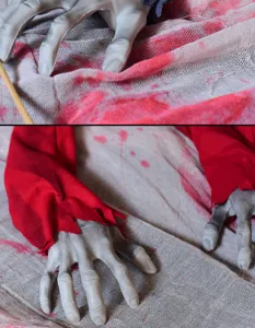 Halloween creepy bloody ghost prop skeleton hand detail decoration for haunted house party decor