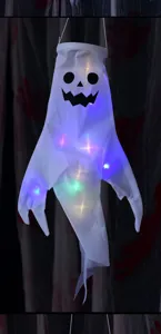 Halloween fantasma luminoso manica a vento decorazione sospesa LED festa oggetto dettaglio