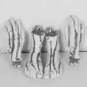 Halloween props severed hands feet bloody limbs horror decor for haunted house bar spooky theme setup