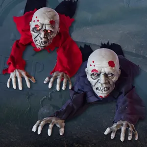 Halloween electric crawling ghost with sound activated glowing scary haunted house prop