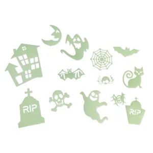 Halloween lichtgevende muursticker fluorescerende spook vleermuis grafsteen feestdecoratie