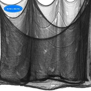 Halloween black creepy cloth spooky gauze for haunted house party and horror scene decoration.