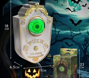 Halloween timbre ojo luminoso espeluznante accesorio decoracion fiesta casa encantada