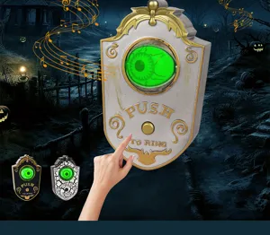 Halloween timbre de globo ocular luminoso accesorio de sonido espeluznante para fiesta