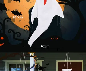 Halloween weisser lachender Geist Windsack wasserdichte Wetterfahne Partydeko 107cm