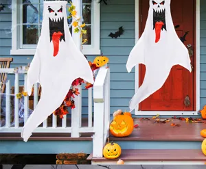 Halloween hängende weiße Geist Windsack wasserdichte Outdoor Dekoration für Garten Party.